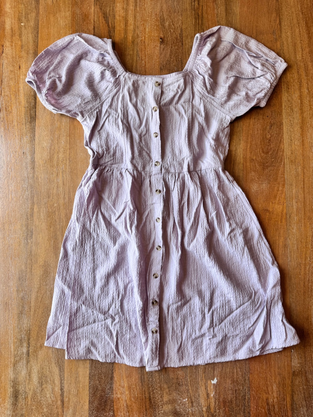 SO Light Lavender Button-Front Puff Sleeve Dress size 8